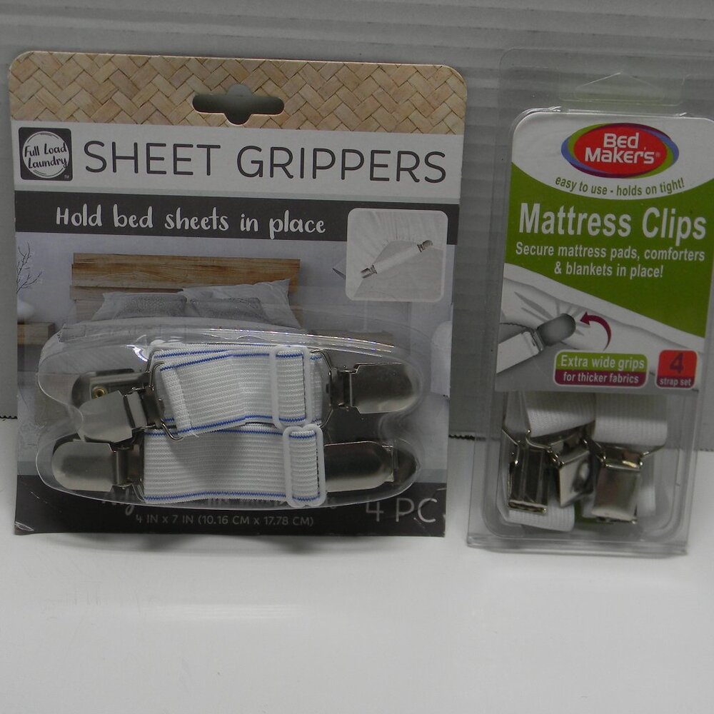Mattress Clips Sheet Grippers 8 Grips in all Comforters Blankets Pads NIP